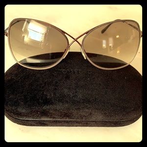 Tom Ford Metal Frame Butterfly Sunglasses